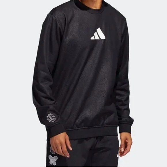 ADIDAS Men's James Harden Foundation Basketball Crew Sweatshirt. Men Size LT - Picture 2 of 10